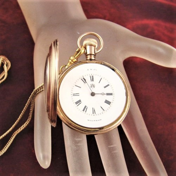 ANTIQUE WALTHAM ,pocket watch Accessories - RARE 1883 WALTHAM Wm Ellery GF POCKET watch RUNS